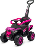 Detské elektrické odrážadlo Baby Mix Ruggy s vodiacou tyčou ružové