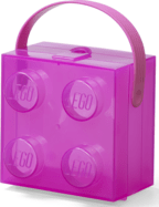 LEGO box s rukoväťou - priesvitná fialová