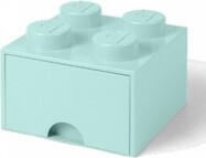 LEGO® tárolódoboz 4 - fiókkal aqua 250 x 250 x 180 mm