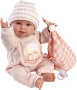 Llorens 63812 NEW BORN - muñeca bebé realista con sonidos y cuerpo de tela suave