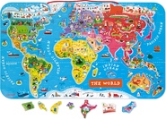 Janod Magnetická mapa sveta skladačka s tabuľou na zavesenie