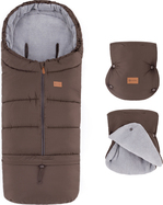 PETITE&amp;MARS Set zimný fusak Jibot 3v1 + rukavice na kočík Jasie Dark Walnut