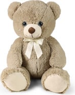 Grande orso di peluche Harvey cappuccino con etichetta 78 cm