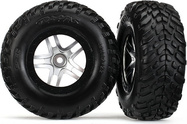 Traxxas koleso 2.2/3.0", disk SCT Split-Spoke saténový-čierny, pneu SCT (2)