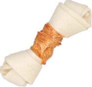 Pochúťka Trixie DentaFun byvolia koža obalená kuracím mäsom, kosť 11cm 70g 2ks