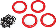 Traxxas hliníkový Beadlock krúžok 1.9" červený (4)
