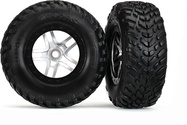 Traxxas koleso 2.2/3.0", disk SCT Split-Spoke strieborný-čierny, pneu SCT S1 (2)