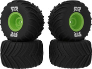 Arrma koleso s pneu dBoots Chevron MT, disk zelený (4): GROM