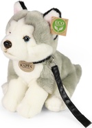 Sitzender Plüsch-Husky-Hund mit Leine 28 cm UMWELTFREUNDLICH