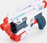 Pistola con proiettili in schiuma e bersaglio 25 cm
