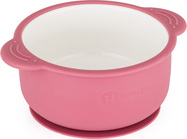 PETITE&amp;MARS Bol ceramic cu înveliș de silicon Candy Pink