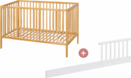 PETITE&amp;MARS Holzbett Nela Beech Wood 120x60 cm mit Seitenteil Side