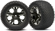 Traxxas roue 2.8", jante All-Star chrome noir, pneu Alias (2) (arrière)
