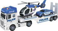 MAȘINĂ DE SERVICIU ORAȘ - 1:12 Tractor de poliție cu elicopter și mașină
