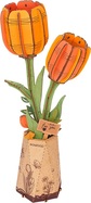 RoboTime 3D drevená skladačka Oranžový tulipán