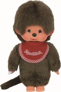 Monchhichi Mončiči ragazzo con bavaglino rosso 20cm