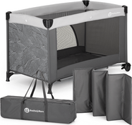 PETITE&amp;MARS Postieľka cestovná Nyja Urban Jungle Charcoal