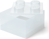 LEGO Aufbewahrungsbox 4 mit Deckel - glitzernd transparent