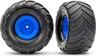 Traxxas ruota 2.0/3.0", cerchio blu offset 19mm, pneumatico Terra Groove (coppia)