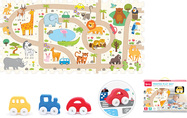 Mäkké bloky s autíčkom safari 8ks