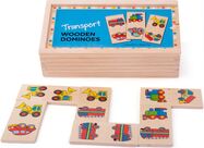 Bigjigs Toys Drevené domino dopravné prostriedky