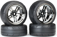 Traxxas kolo 1.9", disk split-spoke čierny chróm, pneu Response (sada)