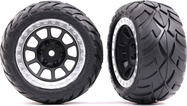 Traxxas koleso 2.2", disk sivý/chrómovaný, pneu Anaconda (2) (zadný)