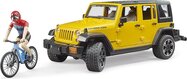 Bruder 02543 JEEP Wrangler Rubicon, mountain bike și ciclist