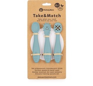PETITE&amp;MARS Set 3 ks silikónových tréningových lyžičiek Take&amp;Match Frosted Sky 6m+