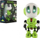 Robot ECHO opakujúce vety kovový 12cm zelený na batérie so zvukom, svetlom