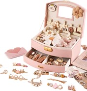 Scatola portagioie con accessori per capelli Cream Princess 20 cm