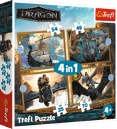 Trefl Puzzle  4v1 Dračie dni / Ako vycvičiť draka