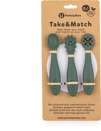 PETITE&amp;MARS Set 3 ks silikónových tréningových lyžičiek Take&amp;Match Misty Green 6m+