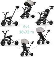 QPLAY Trojkolka Nova Niello Grey, skladacia, vek 10-72 mesiacov