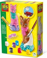 Gießen und bemalen - Katze mit Glitzer