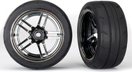Traxxas koleso 1.9", disk split-spoke čierny chróm, pneu Response (2) (zadný)