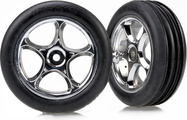 Traxxas kolo 2.2", disk Tracer strieborný, pneu Ribbed (2)