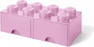 LEGO® tárolódoboz 8 - fiókokkal, világos rózsaszín 250 x 500 x 180 mm