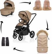 Set kolica Move Cross 5X + vreća Fluffy Combi + rukavice Fluffy 2, Latte Beige