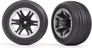 Traxxas koleso 2.8", disk RXT čierny/polomatný chróm, pneu Ribbed (2) (predné)
