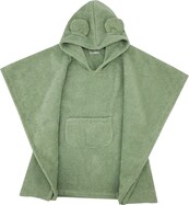 EKO Pončo bavlnené s kapucňou a uškami Olive green 75x120 cm