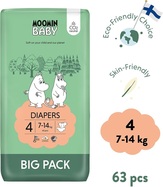 Moomin Baby 4 Maxi 7-14 kg (63 ks), eko plienky
