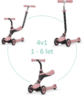 QPLAY Kolobežka / odrážadlo Sema Pink, vek 1 - 6 rokov, do 50 kg