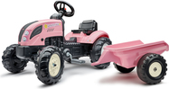 Falk šliapací traktor 2056L s prívesom Country Star - ružový
