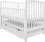 Detská postieľka New Baby LILLY so sťahovacou bočnicou a šuplíkom biela