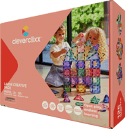 Cleverclixx Mágneses építőkészlet Creative Pack Pasztell – 125 db