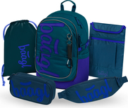 BAAGL SET 5 Core Logo blau: Rucksack, Federmäppchen, Beutel, Gürteltasche, Laptop-Hülle GRS