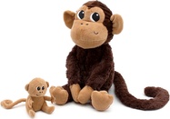 PTIPOTOS Plüschaffe Zazou braun – Mama mit Baby