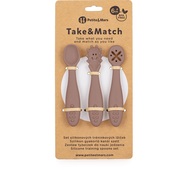 PETITE&amp;MARS Set 3 ks silikónových tréningových lyžičiek Take&amp;Match Velvet Latte 6m+