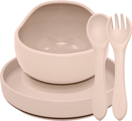 PETITE&amp;MARS Set jedálenský silikónový TAKE&amp;MATCH 3 ks Desert Sand 6m+